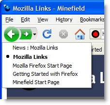 Firefox 3 Windows XP integrated history menu