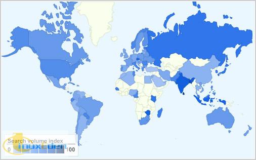 Fedora popularity map