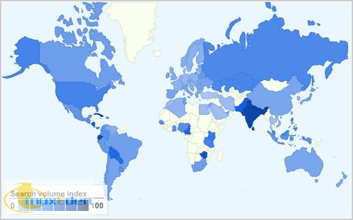 Red Hat popularity map