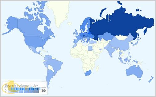 Gentoo popularity map