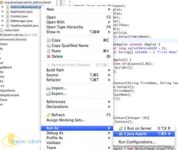  Eclipse Ϊ Java Applet 