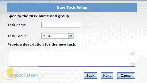 New Task Setup Wizard