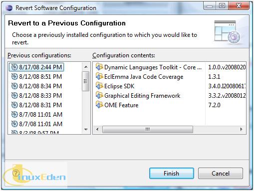 Revert Software Configuration Ի