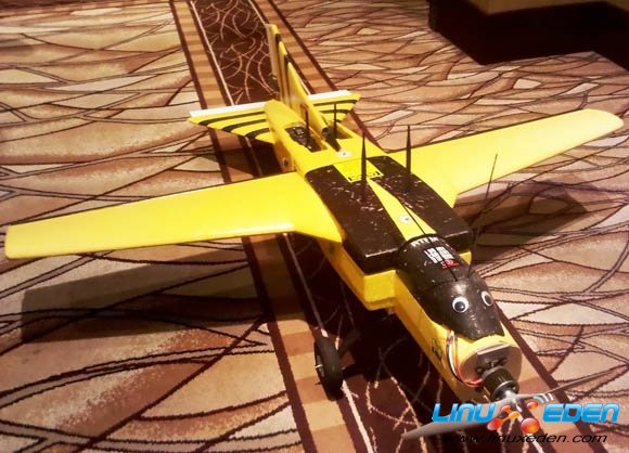 WASP flying spy drone at the Defcon hacker conference (click to enlarge)