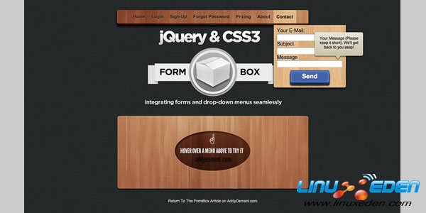 FormBox C A jQuery & CSS3 Drop-Down Menu With Integrated Forms