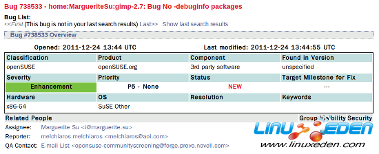 Novell Bugzilla Bug Report Sample