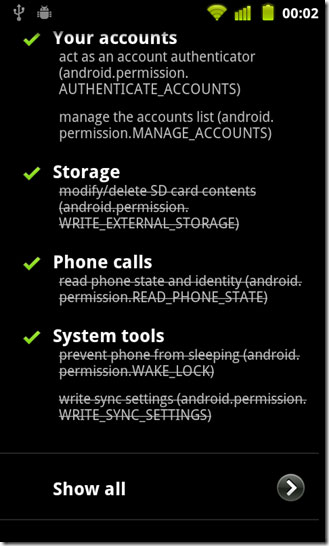 ͼ8 Cyanogen Mod 7.1еȨ޵(Permission Revoking)趨