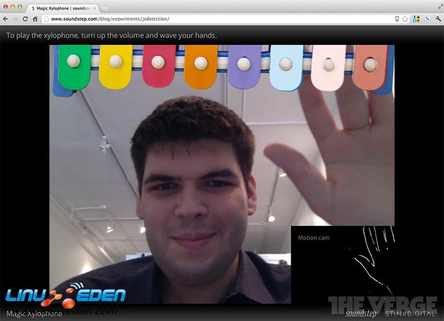 Chrome Beta 21 webcam magic xylophone