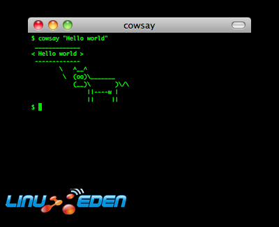 cowsay screenshot