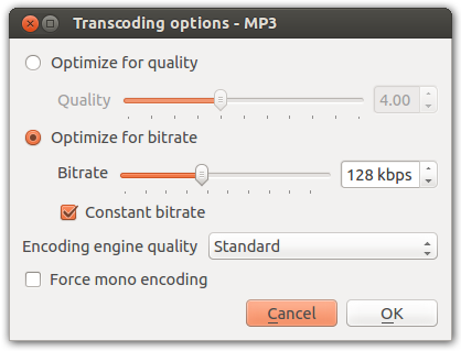 clementine transode options