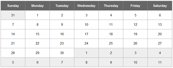 jQuery Calendar Widget Plugin