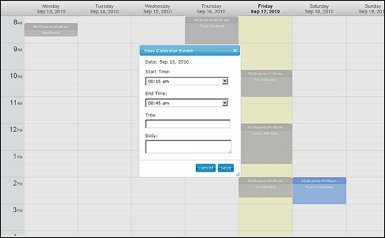 Jquery Week Calendar