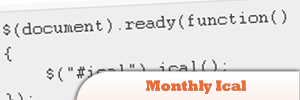 jQuery Monthly Ical Plugin