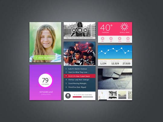 free flat psd ui kits