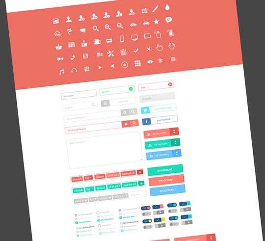 free flat psd ui kits