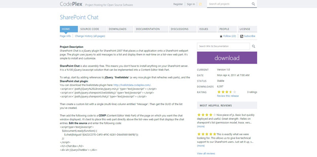 sharepoint chat