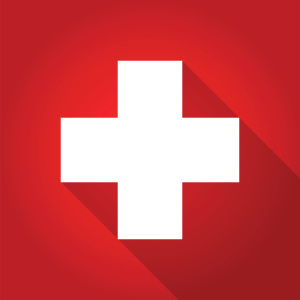 first aid long shadow icon, vector symbol