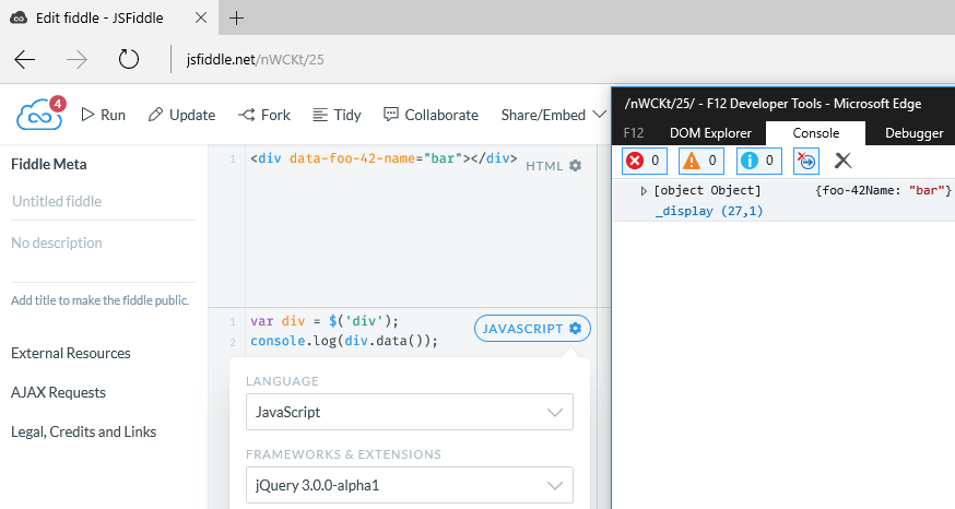 data attribute in jQuery 3.0.0