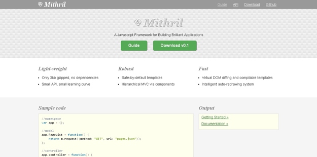 Mithril.js 1.1.4 发布，JavaScript MVC 框架