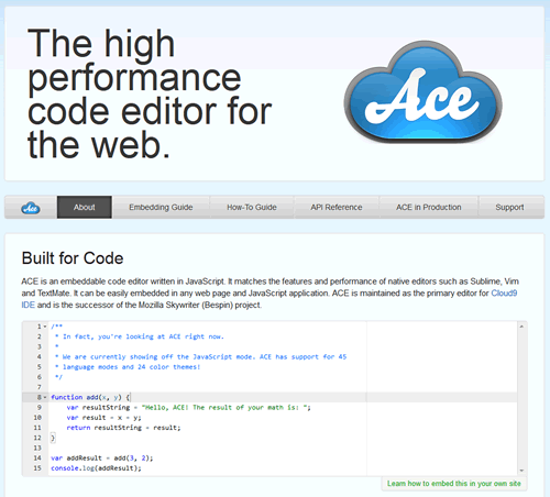 ACE 1.3.1 发布，基于云端的代码编辑器