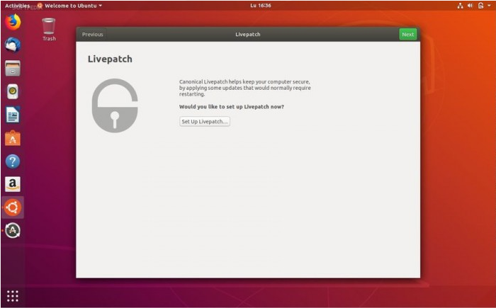 Ubuntu 18.04 LTS 新增欢迎界面，方便上手新系统