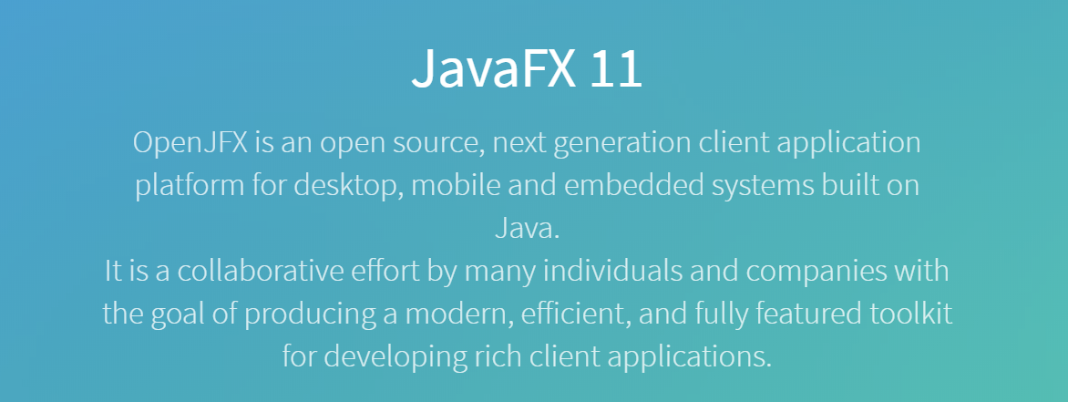 JavaFX 11 发布，与 JDK 拆分后的首个正式大版