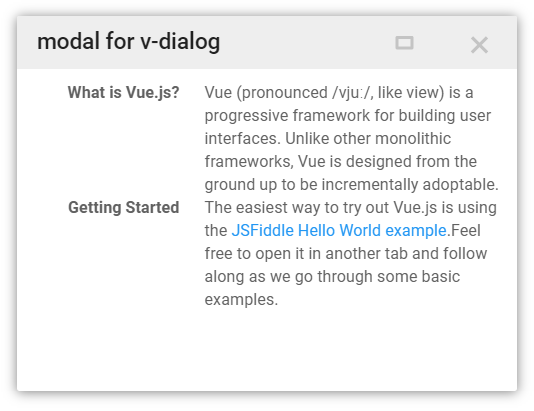 v-dialogs 2.1.3，基于 Vue2 简洁的指令式对话框插件