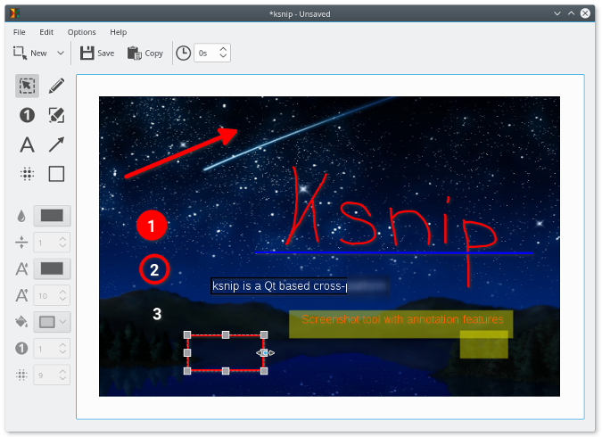 在 Linux 上使用 Ksnip 注释截图