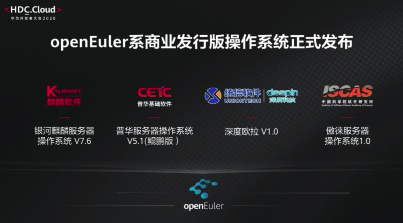 openEuler 20.03 LTS 发布，同时发布 4 款合作厂商发行版