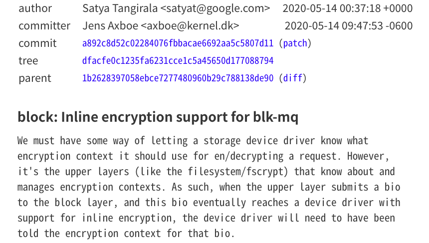 Linux Kernel 5.8 将为 blk-mq 引入内联加密支持