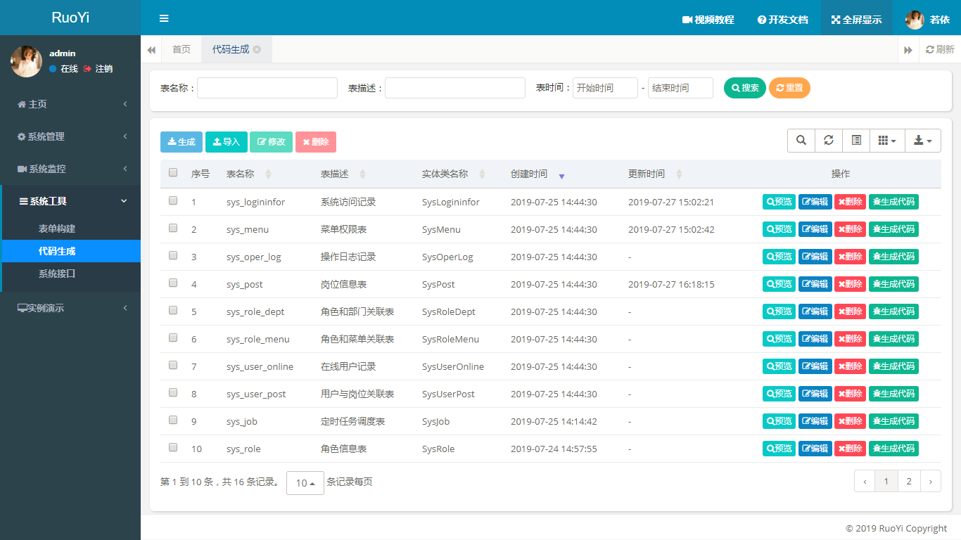 RuoYi 4.4.0 发布，更多细节优化