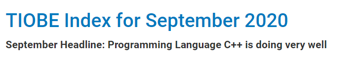 TIOBE 9 月榜单：C++ 重振旗鼓