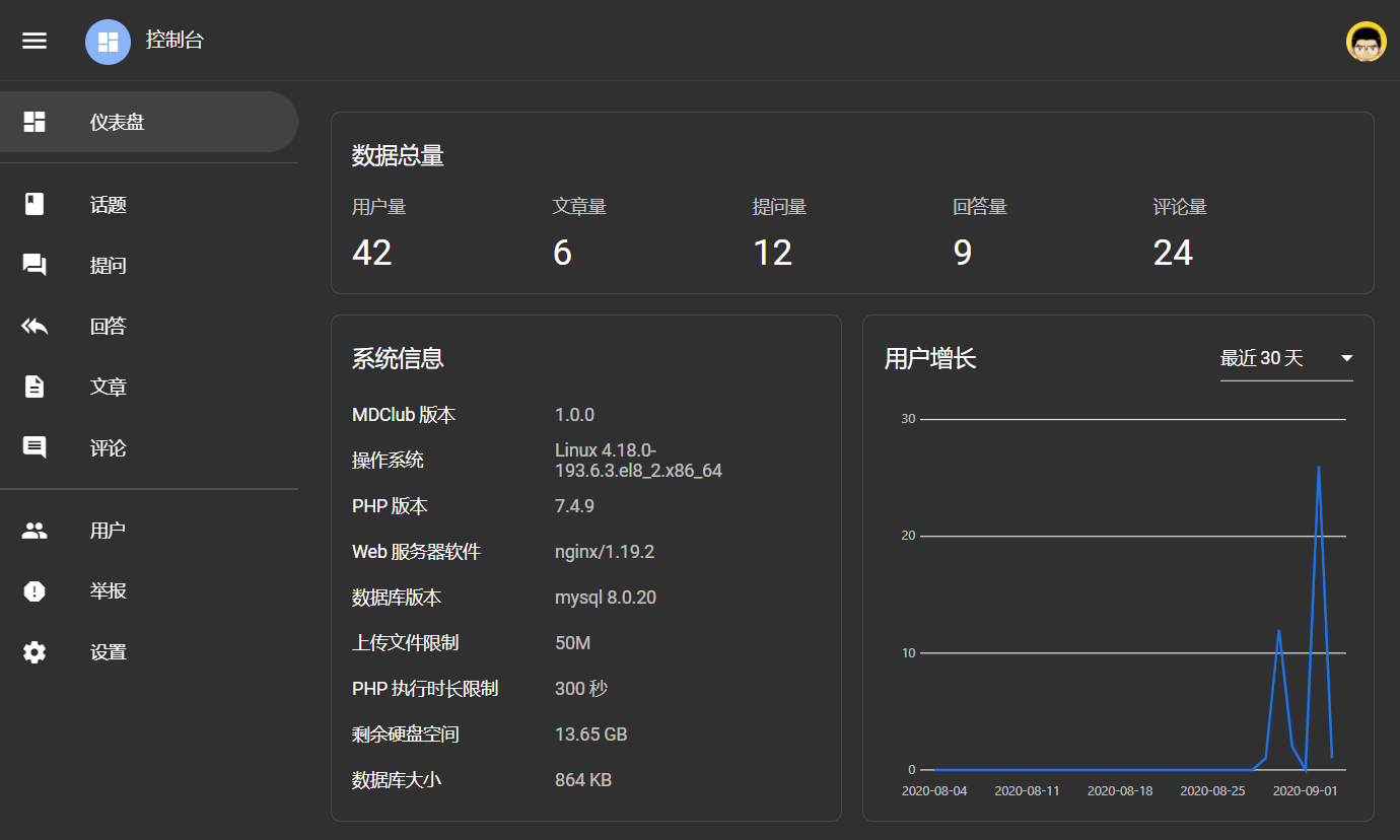 MDClub 1.0.0 发布，Material Design 样式的论坛系统