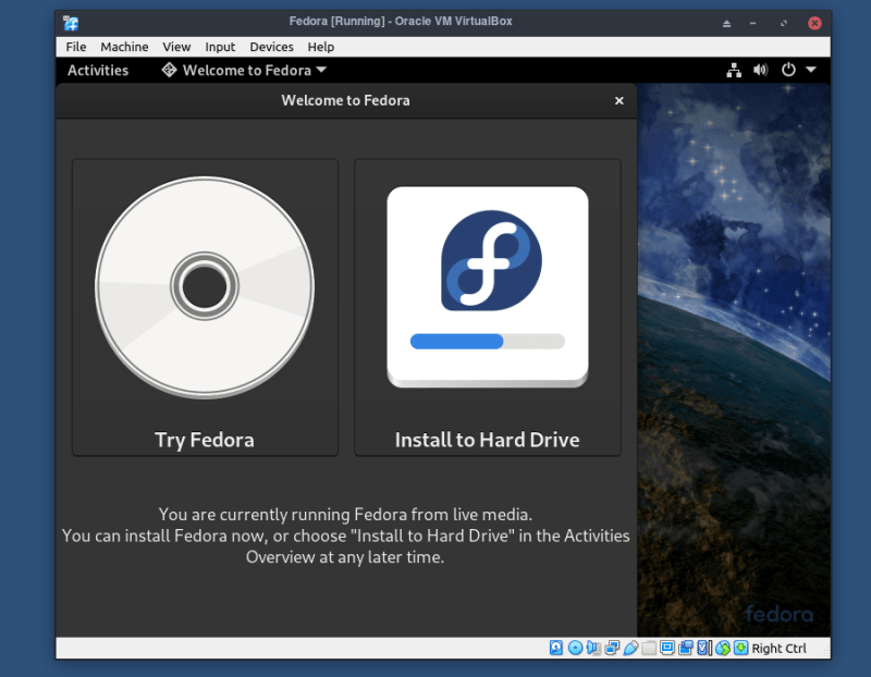 如何在 VirtualBox 中安装 Fedora