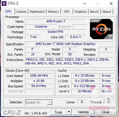 [图]AMD Ryzen 7 5800U跑分曝光：单核性能提升明显