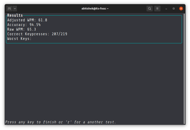 用 Ttyper 测试你在 Linux 终端的打字速度