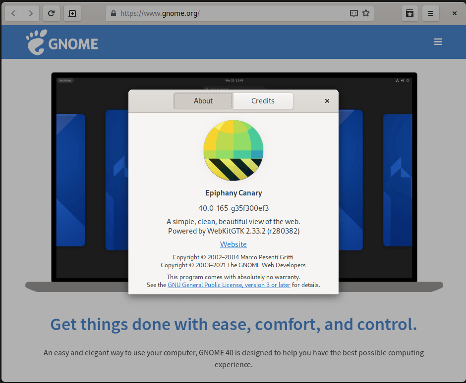 使用 GNOME Web 的 Canary 版本测试前沿功能