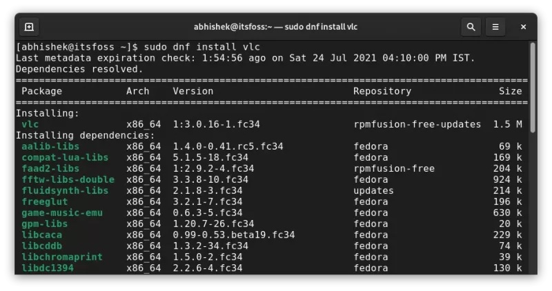 如何在 Fedora Linux 上安装 VLC