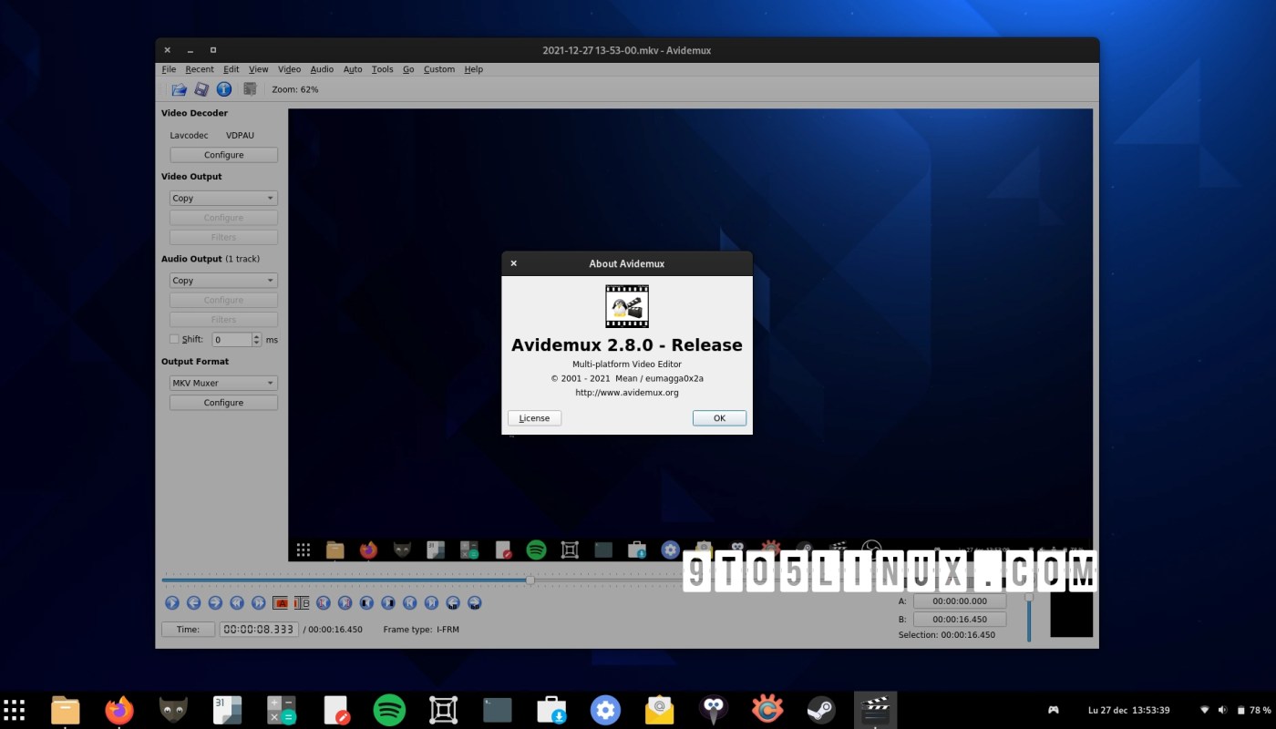 Avidemux 2.8 发布，带有 FFV1 编码器、WMA9 无损和 TrueHD 解码