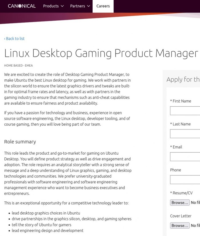 Canonical正在招聘Ubuntu Linux桌面游戏产品经理
