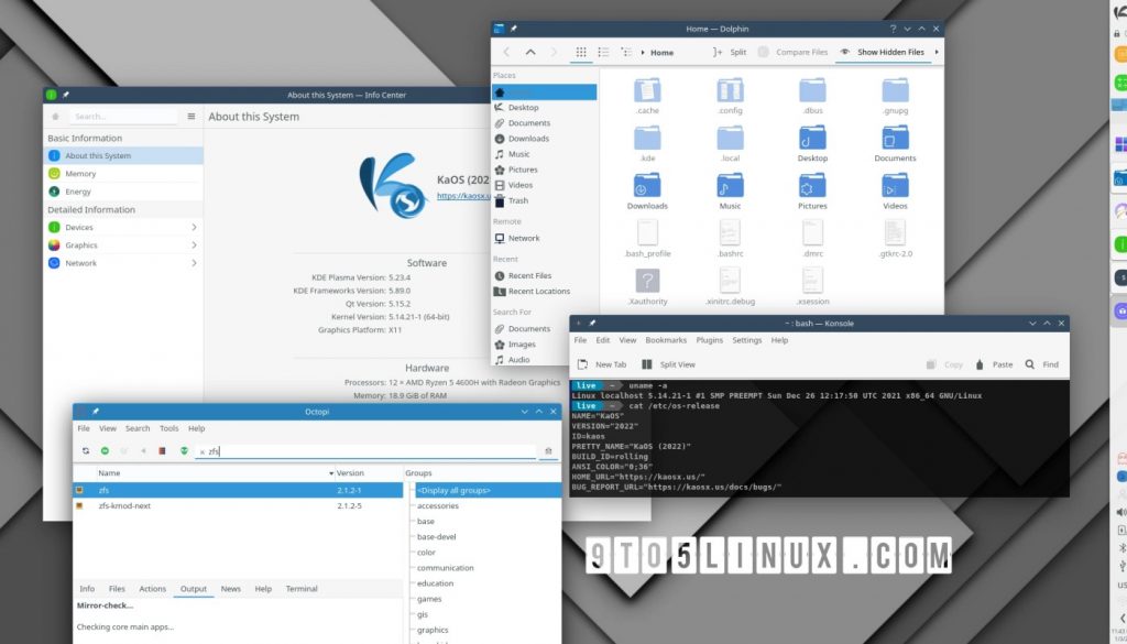 KaOS Linux 发布 2022 首个 ISO 版本，支持 ZFS 和最新的 KDE 好东西