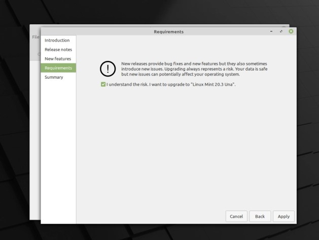 您现在可以将 Linux Mint 20.2 升级到 Linux Mint 20.3，方法如下