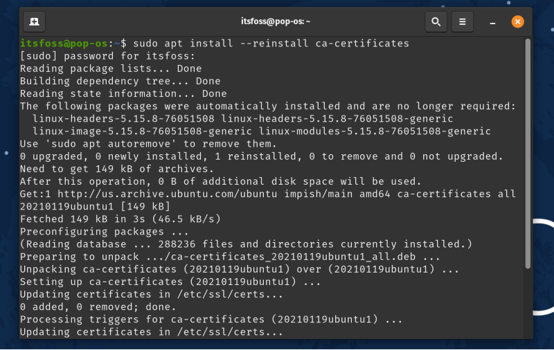 在 Linux 中解决 “Unacceptable TLS certificate” 的问题