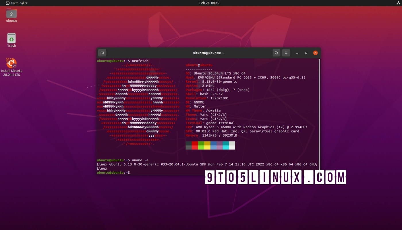 Ubuntu 20.04.4 LTS 随 Linux 内核 5.13 和来自 Ubuntu 21.10 的 Mesa 21.2 一起发布