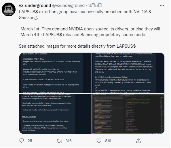灭顶之灾！黑掉NVIDIA的黑客又黑了三星！公开海量源代码
