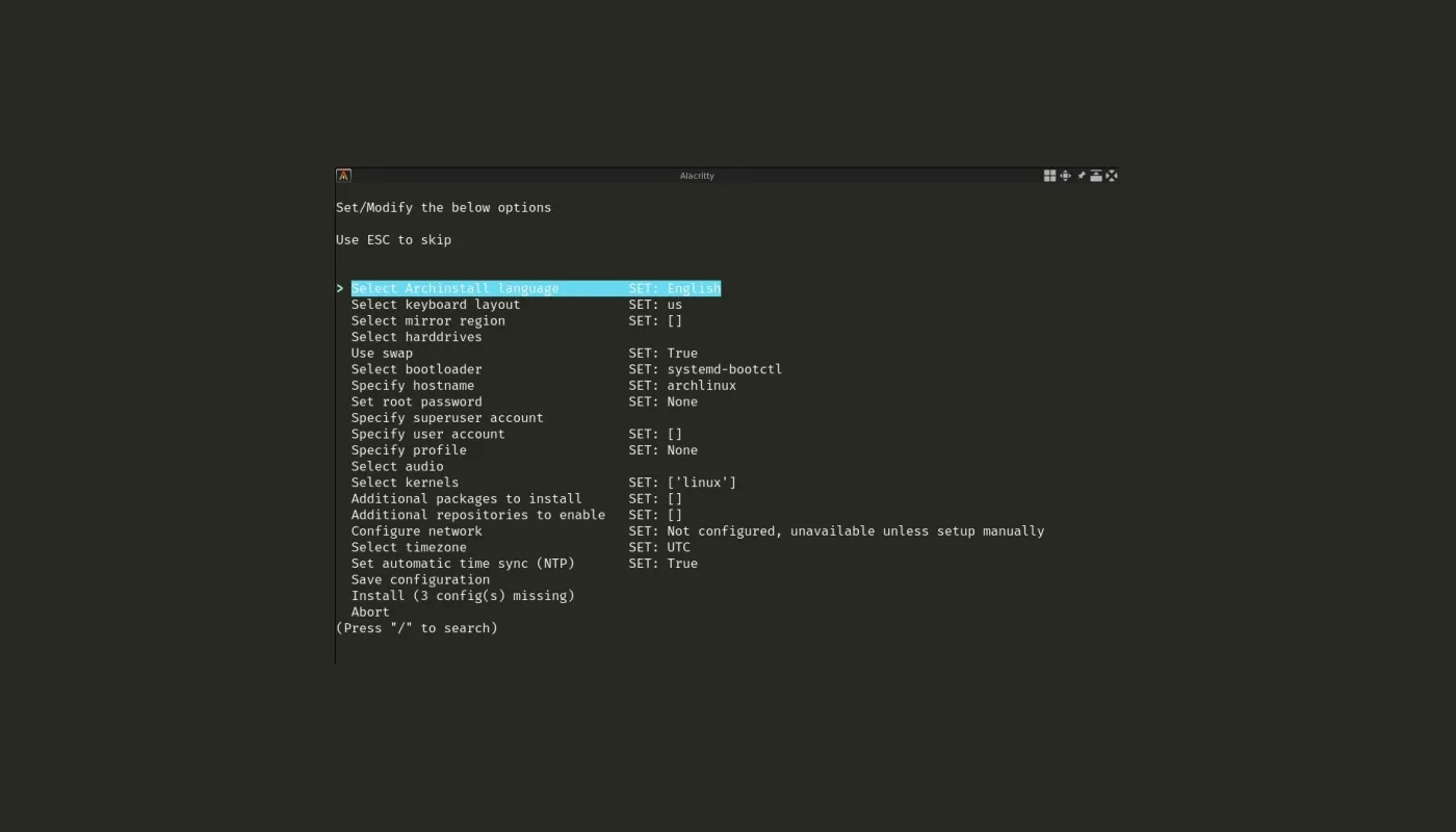 Arch Linux 的 Archinstall 获得了全新的菜单系统和许多其他新功能