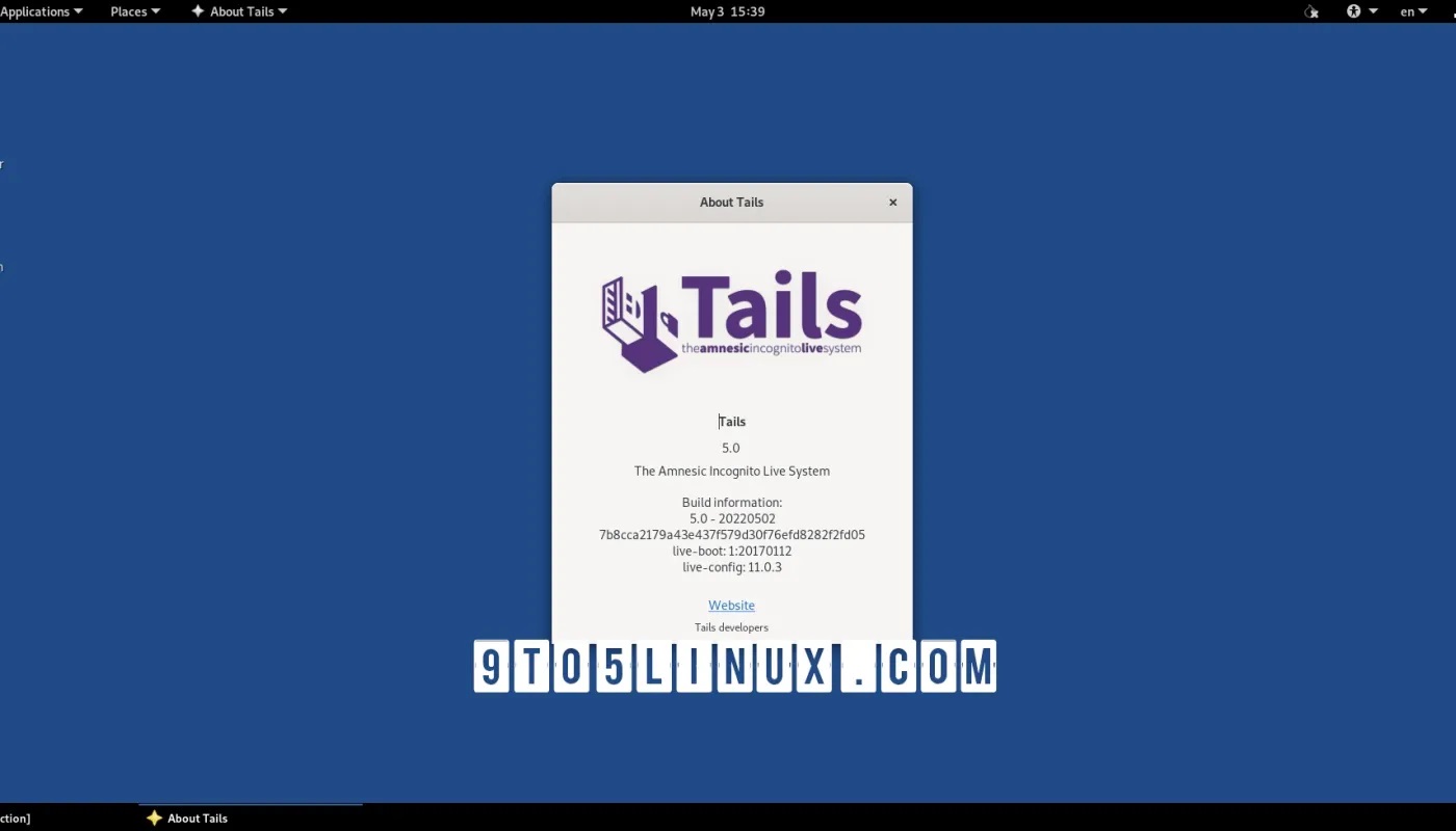 Tails 5.0 匿名操作系统正式发布，基于 Debian GNU/Linux 11 “Bullseye”