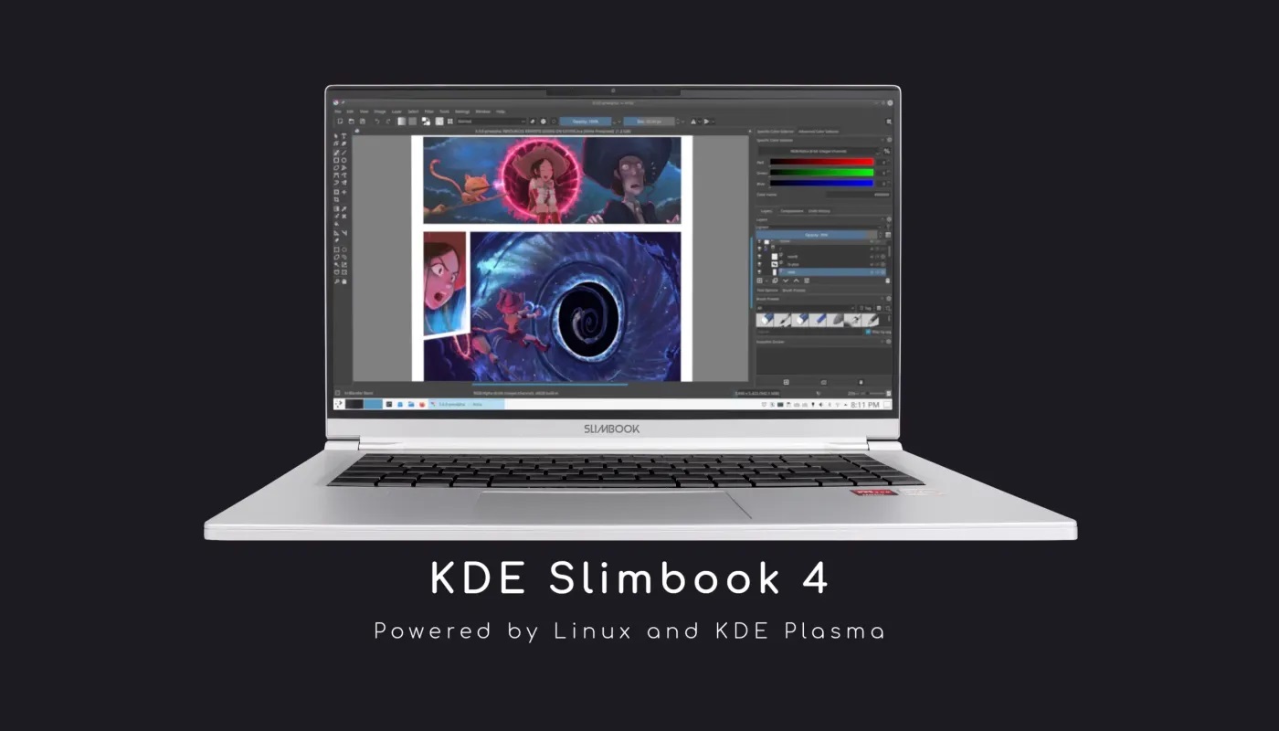 KDE Slimbook Gen4 Linux 笔记本电脑现已上市，配备 AMD Ryzen 7 5700U CPU