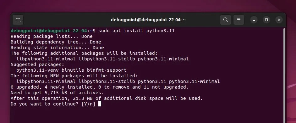 如何在 Ubuntu 等 Linux 中安装 Python 3.11