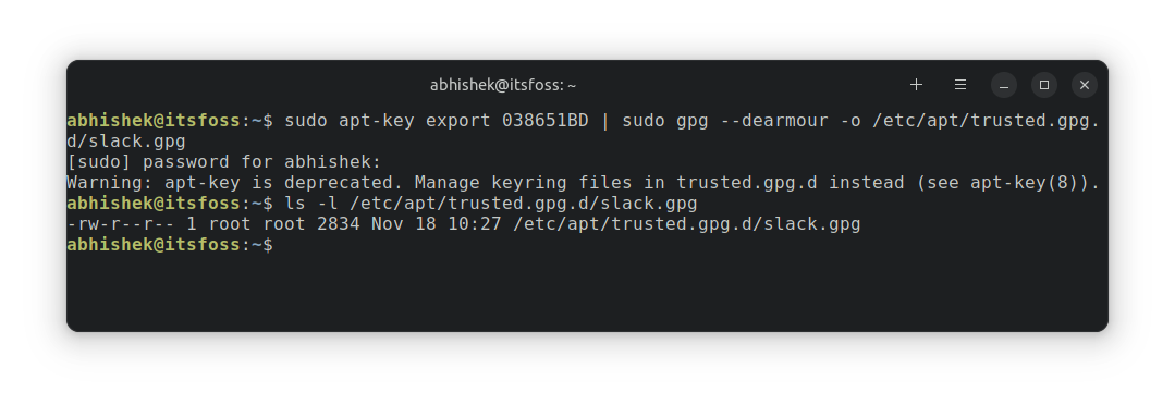 修复 Ubuntu 中的 “Key is stored in legacy trusted.gpg keyring” 问题